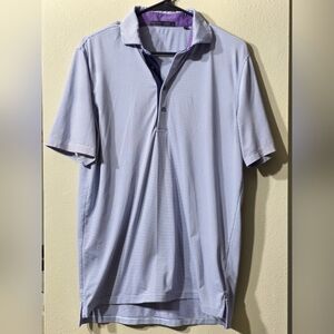 Greyson Golf Polo Shirt S Small Purple Stripe Performance Wolf Logo Stretch